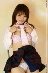 blouse bra panties pleated_skirt school_uniform shirt_lift skirt takaishi_miyu tie rating:Safe score:0 user:nil!