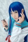 asakura_ryouko blue_hair cosplay ibara knife sailor_uniform school_uniform suzumiya_haruhi_no_yuuutsu rating:Safe score:0 user:nil!