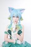 animal_ears aqua_hair cat_ears cosplay croptop ely elysion gloves miniskirt shinon_(sao) skirt sword_art_online rating:Safe score:0 user:nil!