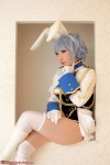 animal_ears blue_hair bodysuit bunny_ears cosplay gloves saku siesta410 thighhighs umineko_no_naku_koro_ni rating:Safe score:1 user:nil!
