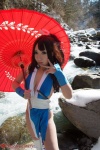 boots cleavage cosplay fan gauntlets hairbow kimono king_of_fighters kunoichi saku shiranui_mai umbrella rating:Safe score:1 user:nil!