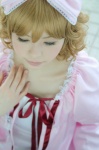 babydoll blonde_hair cosplay hairbow hinaichigo katou_mari ribbons rozen_maiden rating:Safe score:0 user:pixymisa