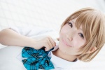 blonde_hair blouse bowtie cosplay koizumi_hanayo love_live!_school_idol_project sweater takanashi_maui rating:Safe score:0 user:pixymisa