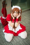 apron choker cosplay crinoline dress hairband itizaki_yutaka maid maid_uniform neon_genesis_evangelion red_hair soryu_asuka_langley thighhighs twintails wristband rating:Safe score:0 user:pixymisa