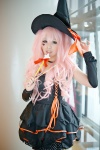 choker cosplay detached_sleeves dress dust lollipop original pink_hair twintails wand witch_hat rating:Safe score:1 user:nil!