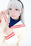 clannad cosplay glasses hairband ibara sakagami_tomoyo school_uniform silver_hair rating:Safe score:1 user:pixymisa