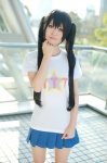 cosplay k-on! nakano_azusa nepachi pleated_skirt school_uniform skirt tshirt twintails rating:Safe score:0 user:nil!