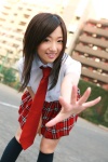 costume kneesocks miniskirt otomo_sayuri plaid pleated_skirt school_uniform skirt tie rating:Safe score:1 user:nil!