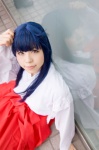 blue_hair cosplay furude_rika higurashi_no_naku_koro_ni katou_mari miko rating:Safe score:0 user:pixymisa