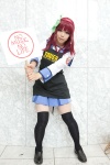angel_beats! apron cosplay hairband nakamura_yuri pleated_skirt red_hair sailor_uniform school_uniform skirt soda_(model) thighhighs zettai_ryouiki rating:Safe score:0 user:pixymisa