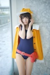 bakemonogatari cosplay hat jacket mashiro_ayaki one-piece_swimsuit pantyhose sengoku_nadeko sheer_legwear swimsuit rating:Safe score:3 user:nil!