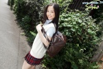 blouse bookbag pleated_skirt school_uniform shizuka_(ii) skirt sweater_vest rating:Safe score:0 user:nil!