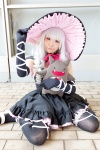 bowtie cosplay dress elbow_gloves gloves melty okoge plushie shining_hearts thighhighs white_hair witch_hat rating:Safe score:0 user:pixymisa