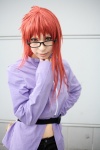 ari belt cosplay glasses karin_(naruto) looking_over_glasses midriff naruto red_hair rating:Safe score:0 user:nil!