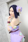 bloomers cosplay dress headdress idolmaster machi miura_azusa purple_eyes purple_hair wristband rating:Safe score:0 user:pixymisa