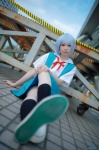 ayanami_rei blue_hair cosplay jumper kneesocks neon_genesis_evangelion sailor_uniform school_uniform shima rating:Safe score:1 user:nil!