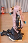 boots cosplay matsuri_(iii) megurine_luka pink_hair skirt sleeveless_blouse vocaloid rating:Safe score:0 user:nil!