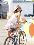 bicycle camisole miniskirt niwa_mikiho skirt straw_hat tropical_rainbow rating:Safe score:1 user:nil!