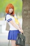 bookbag cosplay higurashi_no_naku_koro_ni orange_hair pantyhose pleated_skirt ruton ryuuguu_rena sailor_uniform school_uniform sheer_legwear skirt rating:Safe score:1 user:nil!