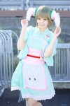aihara_sakuto animal_ears apron cosplay dog_ears sengoku-shi unose_yuzu yukata rating:Safe score:0 user:nil!