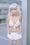 backpack bikini_top cosplay maitako miniskirt nanami_chiaki pantyhose sheer_legwear skirt super_dangan-ronpa_2 swimsuit white_hair rating:Safe score:1 user:nil!