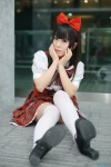 blouse bowtie cosplay hairbow jumper original ririka thighhighs zettai_ryouiki rating:Safe score:0 user:pixymisa