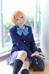 blazer blouse bookbag cosplay hoshizora_rin kneesocks love_live!_school_idol_project orange_hair pleated_skirt risako school_uniform skirt rating:Safe score:0 user:nil!
