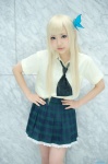 asae_ayato blonde_hair blouse boku_wa_tomodachi_ga_sukunai cosplay kashiwazaki_sena pleated_skirt school_uniform skirt rating:Safe score:0 user:nil!