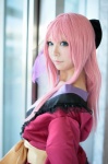cosplay flower hairbow kimono megurine_luka mizuno pink_hair vocaloid rating:Safe score:0 user:pixymisa