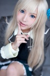 asae_ayato blazer blonde_hair blouse boku_wa_tomodachi_ga_sukunai cosplay hairbow kashiwazaki_sena pleated_skirt school_uniform skirt rating:Safe score:3 user:nil!