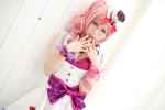 bra choker cleavage cosplay dress hat momose_riyu original pink_hair side_ponytail rating:Safe score:3 user:xkaras