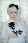 blouse cosplay hairbow miyabi original silver_hair rating:Safe score:0 user:nil!
