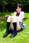 blouse bookbag ikehara_fuyumi kneesocks pleated_skirt school_uniform skirt rating:Safe score:2 user:nil!