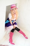 blonde_hair blouse boots cosplay deep_rabbit hat macross macross_frontier macross_frontier:_itsuwari_no_utahime pleated_skirt saku sheryl_nome skirt thighhighs vest zettai_ryouiki rating:Safe score:0 user:nil!