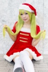 dress green_hair hair_clips santa_costume stocking_cap thighhighs yae_maiko zettai_ryouiki rating:Safe score:0 user:pixymisa