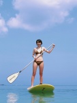 bikini cleavage ocean paddle surfboard swimsuit yamasaki_mami rating:Safe score:0 user:nil!