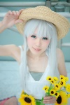 anji- blouse cosplay flowers green_eyes haiyore!_nyaruko-san nyaruko straw_hat white_hair rating:Safe score:0 user:pixymisa