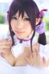 apron choker cleavage cosplay dress hairband love_live!_school_idol_project maid maid_uniform purple_hair tojo_nozomi uri wristband rating:Safe score:0 user:pixymisa