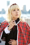 blazer blonde_hair cape cosplay hairbow maritsuki_haru mashiro_rima school_uniform shugo_chara! tartan rating:Safe score:0 user:nil!
