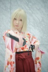 blonde_hair cosplay fate/series fate/stay_night katana kimono maropapi pleated_skirt ponytail saber skirt sword rating:Safe score:0 user:nil!