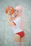 ass basketball buruma cosplay gym_uniform hakamada_hinata pink_hair ro-kyu-bu! sakuya shorts thighhighs tshirt white_legwear rating:Safe score:2 user:nil!