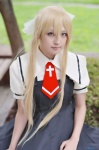 air blonde_hair blouse cosplay hairbow jumper kamio_misuzu midori_youko school_uniform rating:Safe score:1 user:nil!