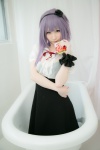atsuki bathroom bathtub blouse cosplay dagashi_biyori dagashi_kashi hairband purple_hair shidare_hotaru skirt suspenders rating:Safe score:0 user:nil!