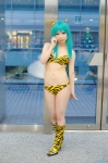 aqua_hair bikini boots cosplay horns ichijyou_kazuha lum pantyhose swimsuit tiger_print urusei_yatsura rating:Safe score:3 user:nil!