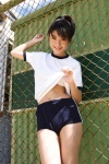 buruma costume gym_uniform midriff mitsui_mayu ponytail shirt_lift shorts tshirt rating:Safe score:1 user:nil!