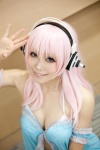 babydoll bra cleavage cosplay headphones nitro_super_sonic pink_hair riina super_soniko rating:Safe score:2 user:pixymisa