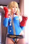 blonde_hair bodysuit cosplay fingerless_gloves gundam gundam_0079_card_builder higurashi_rin reiko_holinger twintails rating:Safe score:3 user:nil!