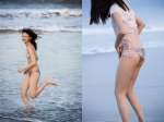 barefoot beach bikini blouse ocean ono_ito swimsuit wet rating:Safe score:0 user:nil!