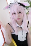 animal_ears bunny_ears collar cosplay dress headphones hiiragi_haruka nitro_super_sonic pink_hair ribbon_tie super_soniko rating:Safe score:1 user:pixymisa