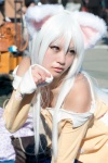 animal_ears bakemonogatari blouse cat_ears cosplay hanekawa_tsubasa riku_(iii) white_hair rating:Safe score:0 user:pixymisa